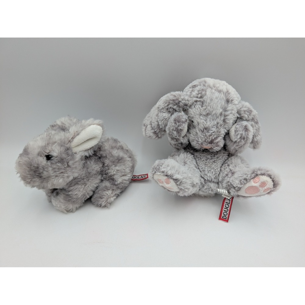 Douglas Plush Bunny Rabbit Gray White Stuffed Animal Lot 1508 688 2017
